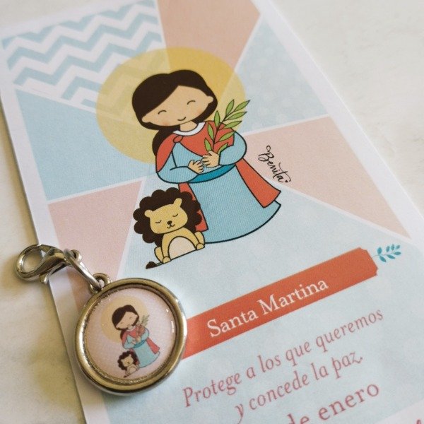 Producto - REGALO PACK ESTAMPA ADVOCACION CON MEDALLITA - SANTA MARTINA