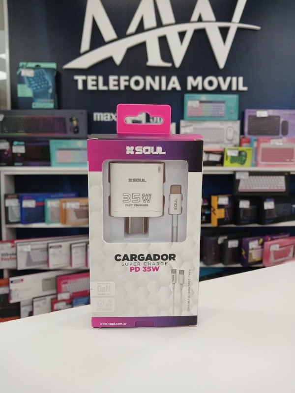 Producto - Cargador Viajero FC PD 35W GaN Cable Type-C a Type-C Soul CVJ-PD35T
