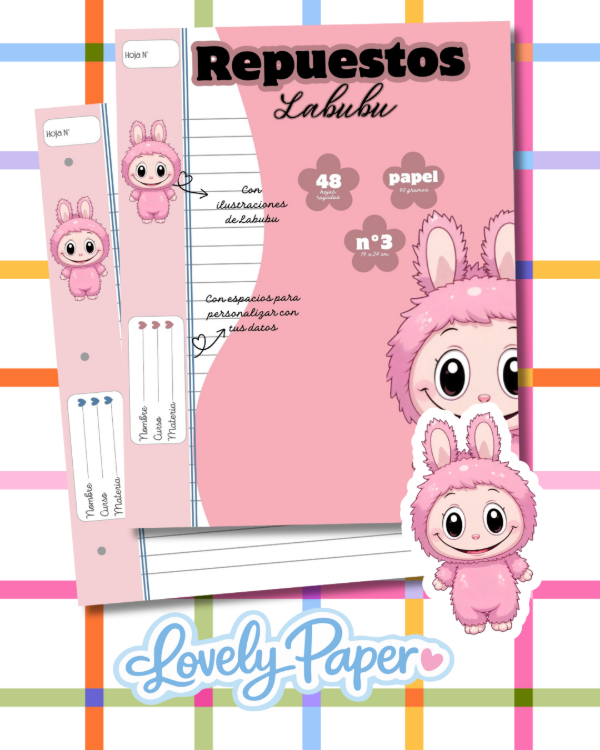 Producto - REPUESTO HOJAS N3 LABUBU X48