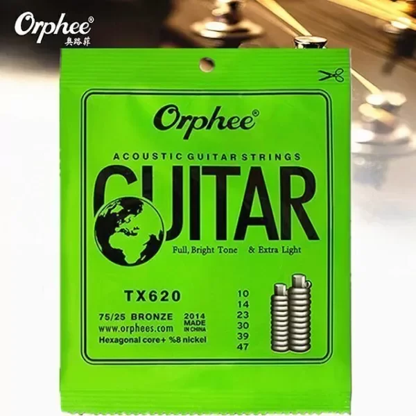 Producto - ORPHEE ENCORDADO TX620 BRONCE 75/25 PARA GUITARRA ACUSTICA .010-47