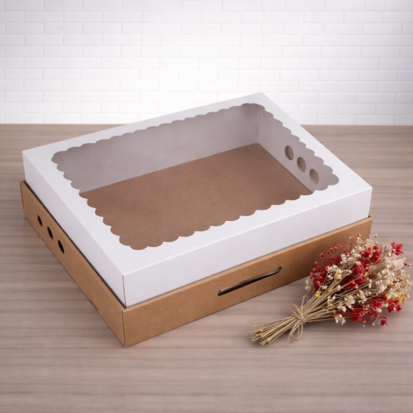 Producto - Caja para desayuno / torta número - con visor 42x33x12