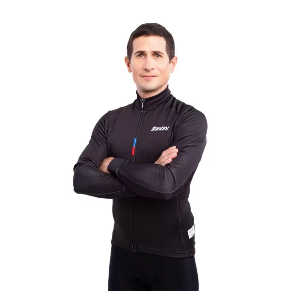 Producto - CAMPERA SANTINI DE INVIERNO UNISEX UCI RAINBOW OFFICIAL BLACK