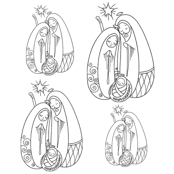 Producto - Sagrada familia lineal pespunte 2026 x 4 tamaños