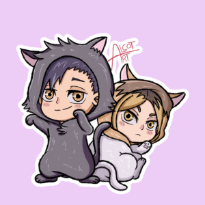 Producto - Stickers en Vinilo - Haikyu - Kenma y Kuroo 2