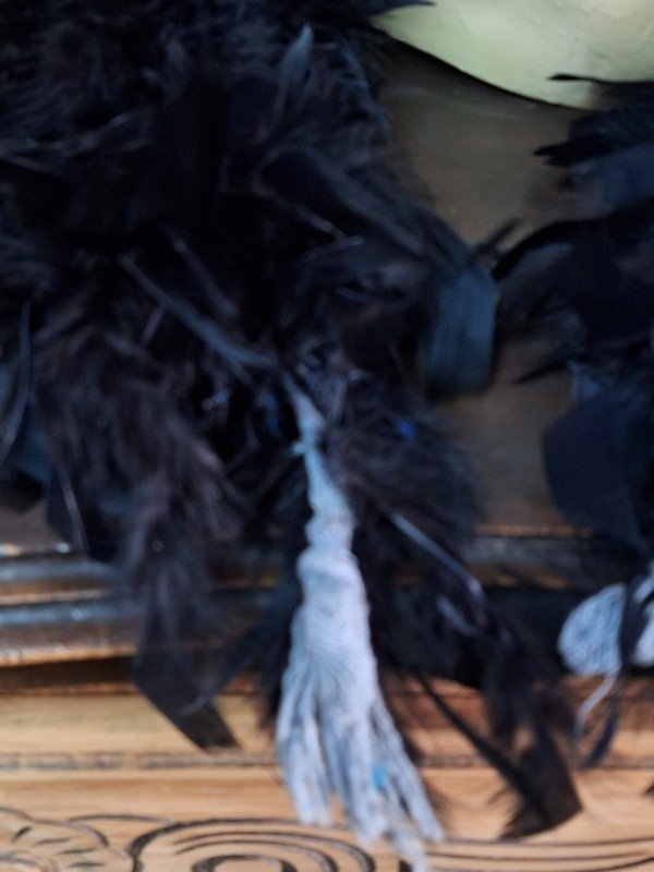 Producto - Boa de plumas negras y azul 1.90mts - 3
