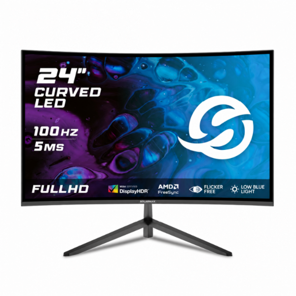 Producto - MONITOR SOLARMAX 23.8 100 HZ FRAMELESS CURVO SLIM FHD HDMI VGA - 0