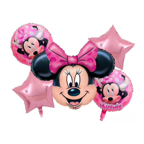 Producto - Kit x5 globos metalizados de personaje MINNIE ROSA