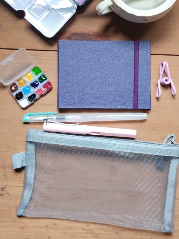 Producto - Kit acuarela con cartuchera y Sketchbook 200gr