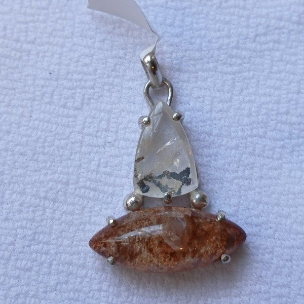 Producto - Dije Plata 925 doble lodolita y dendrita