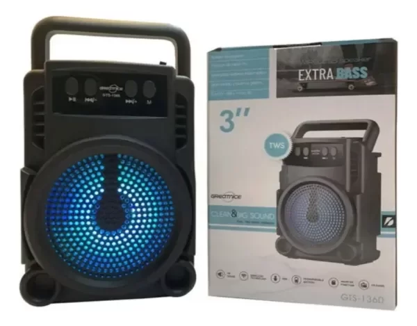 Producto - Parlante Bluetooth Mini Recargable Sonido Alto Gts 1360 Negro
