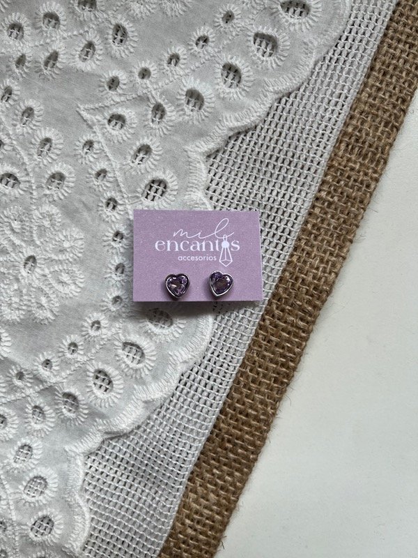 Producto - Aros corazón lila