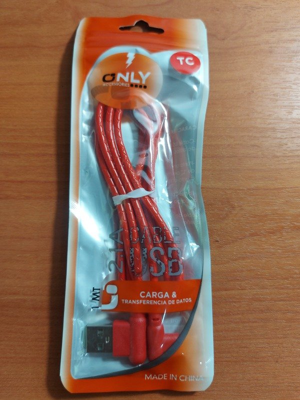 Producto - Cable USB Only bolsita rojo tipo c