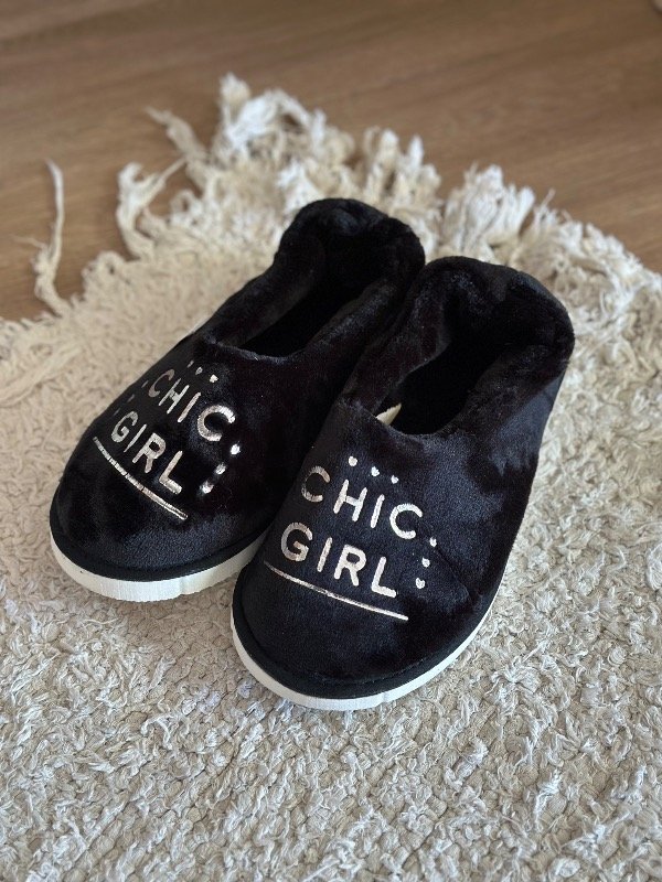 Producto - PANTUFLA HORNITO DE DAMA NEGRA