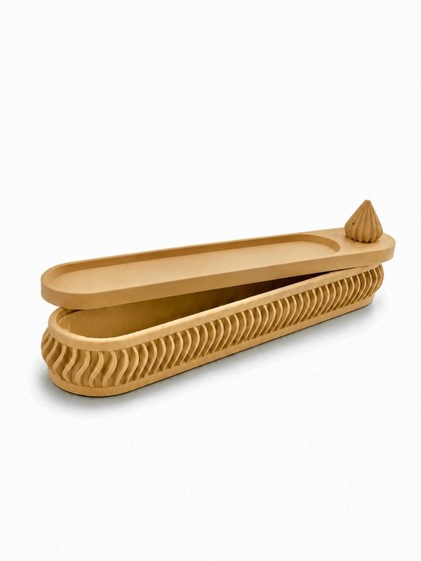 Producto - Porta incienso con Espacio de guardado color Tierra Clara