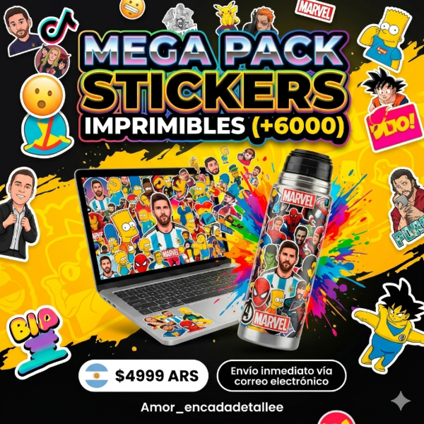 Producto - MEGA PACK +6000 STICKERS CALCOMANÍAS IMPRIMIBLES