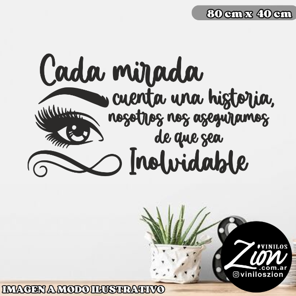 Producto - Vinilos decorativos para Peluquería Spa Cada mirada cuenta una historia
