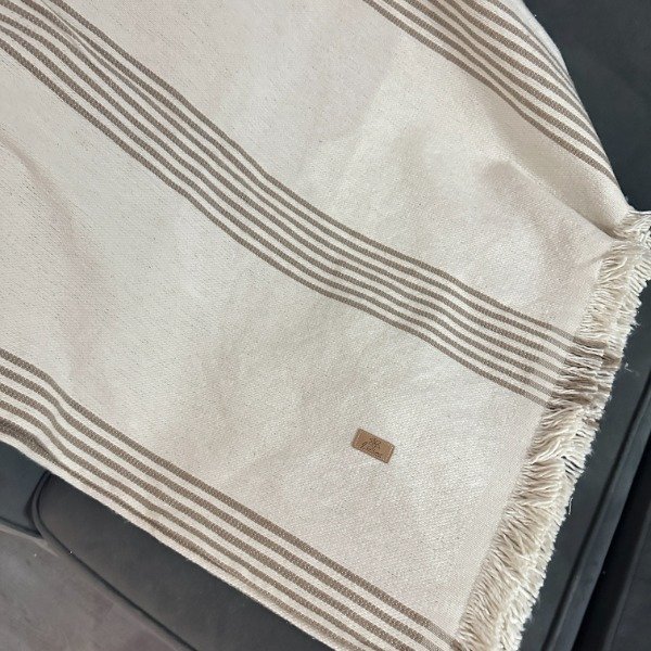Producto - Manta Barcelona 3 líneas marrones - 0