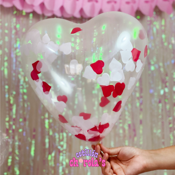Producto - GLOBO CORAZON CONFETTI 12" - 6 UNIDADES
