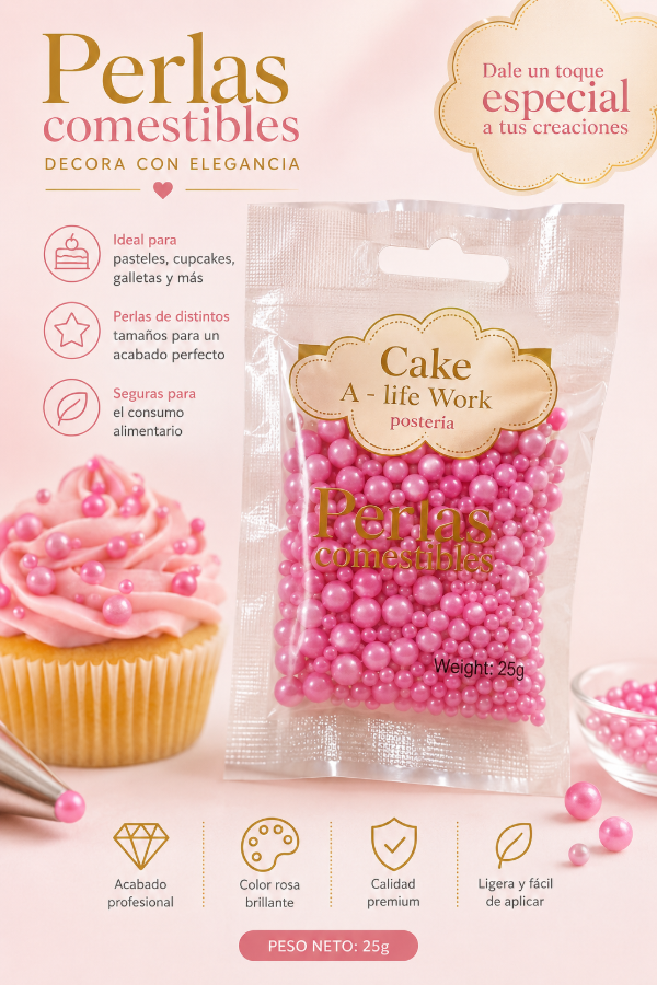Producto - Mix de perlas rosa de 25g
