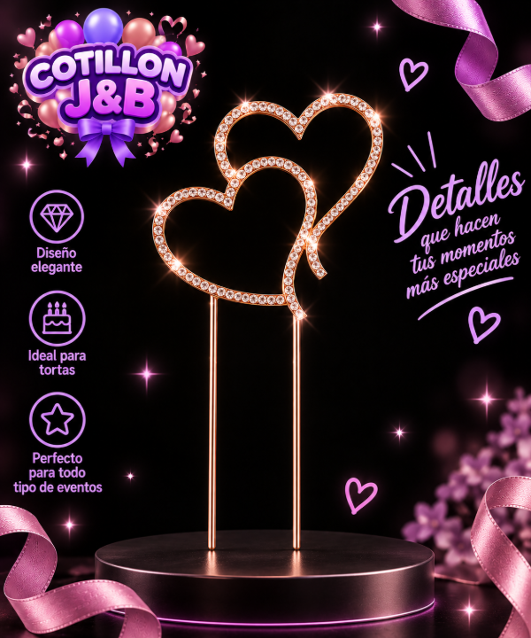 Producto - topper corazon metal rose gold
