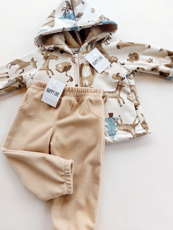 Producto - Campera Venus Jersey con piel - Natural animales (6M a 2A).