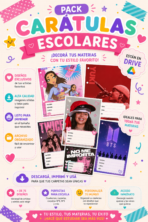 Producto - Caratulas escolares