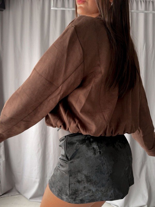 Producto - Campera gamuzada bols, falso- CHOCO