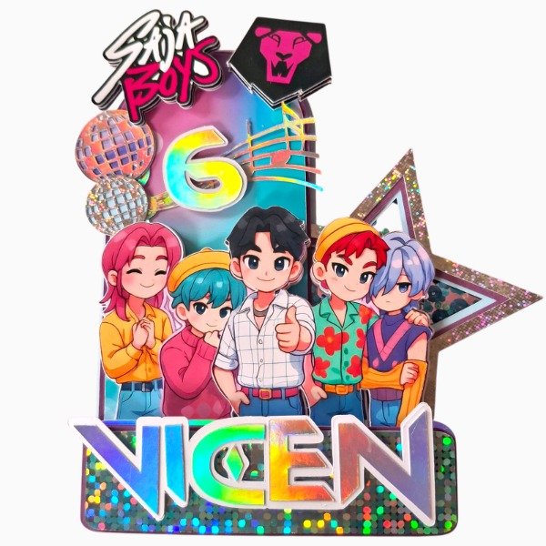 Producto - Cake topper shaker K-POP Saja Boys