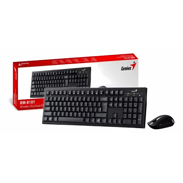 Producto - TECLADO + MOUSE WIRELESS KM-8101,BLK,SP,2.4GHZ - GENIUS