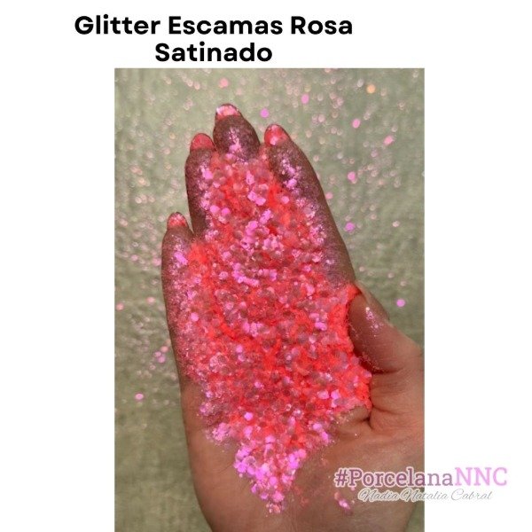 Producto - Glitter Escamas Rosa Satinado