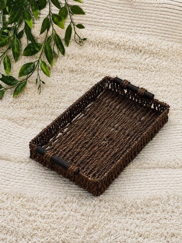 Producto - Bandeja De Mimbre 23x14cm Tostado