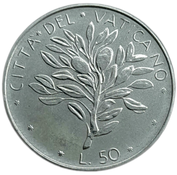 Producto - Vaticano 50 Liras 1971 Rama de Olivo Km#121 Unc