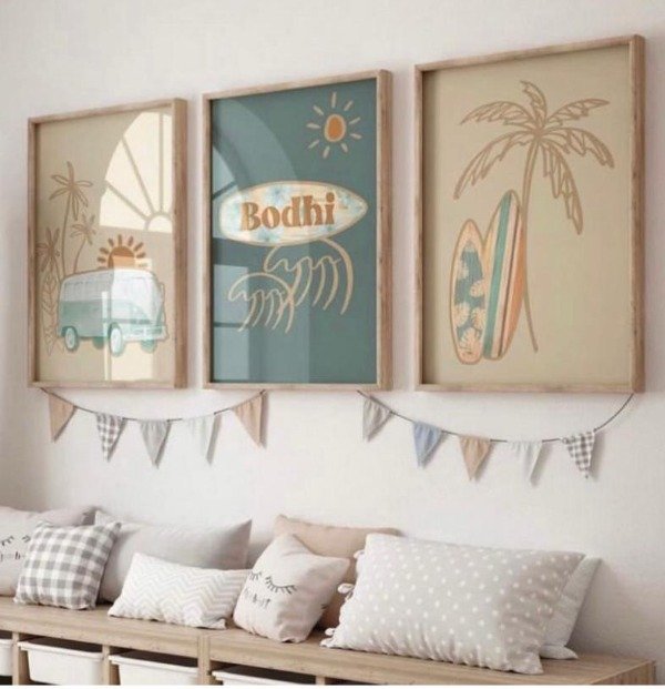Producto - Set de 3 Cuadros Infantiles: Verano