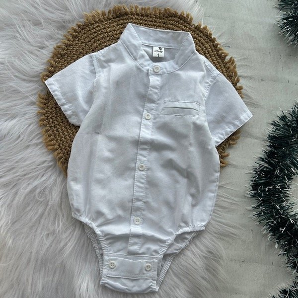 Producto - Body camisa cuello mao BLANCO talles hasta 3 años