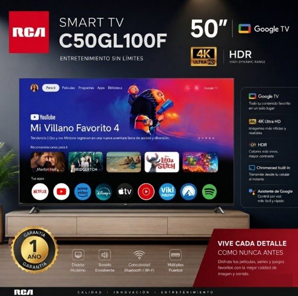 Producto - SMART TV C50GL100F RCA 50" GOOGLE TV