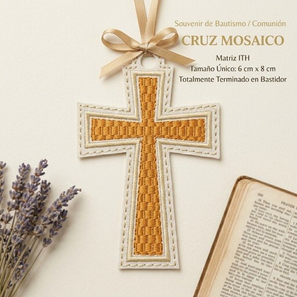 Producto - Matriz de Bordado - Souvenir ITH - Cruz Mosaico - 3