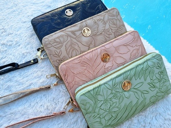 Producto - BILLETERA LARGA TRAMA FLORES