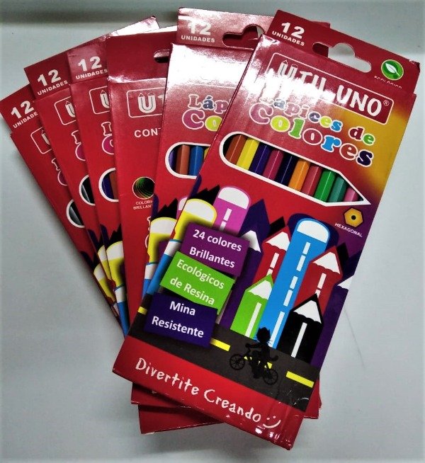 Producto - LÁPICES DE COLORES UTIL UNO x 12 U.