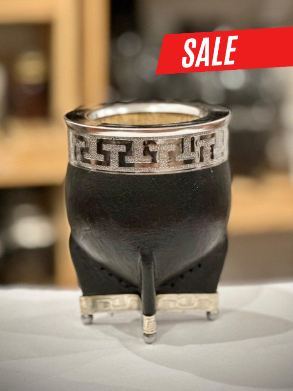 Producto - Mate imperial Negro con BASE DE ALPACA - virola acero