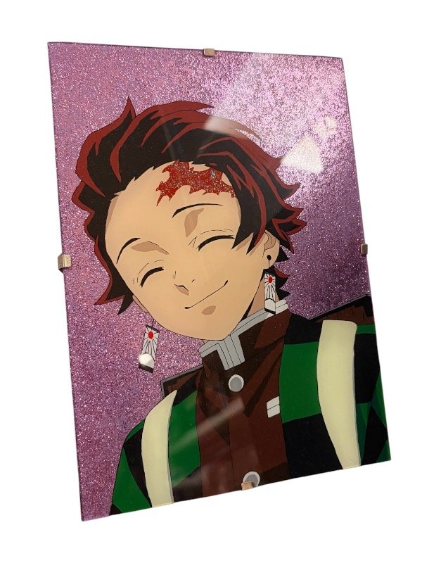 Producto - Cuadro con Vidrio de Mesa Tanjiro Demon Slayer 15x21cm