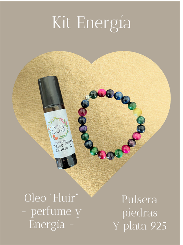 Producto - Kit energía - Pulsera piedras y óleo perfume-