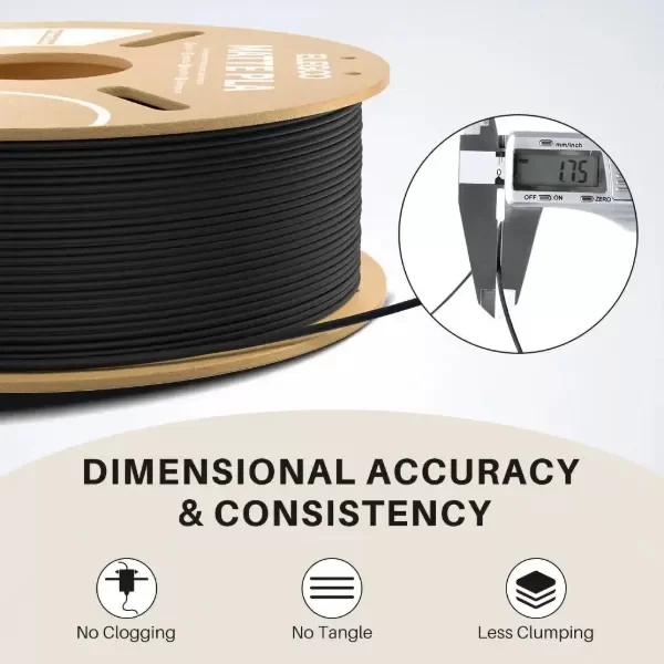 Producto - FILAMENTO ELEGOO PLA MATTE NEGRO 1,75mm - 4
