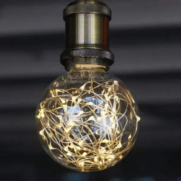 Producto - Lampara filamento Led Globo G95 Glitter 1,5w Luz calida
