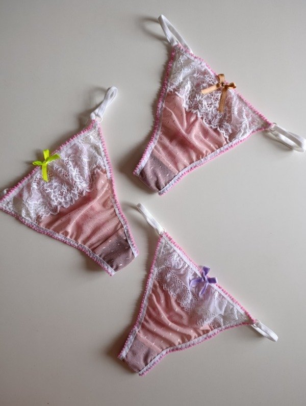 Producto - Tanga Plumeti rosa y blanco