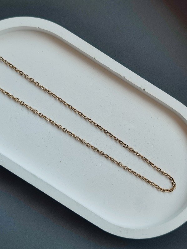 Producto - Cadena Terminada / Espejo Matrizada / 50 cm / 0.6 / Acero Quirúrgico Dorado