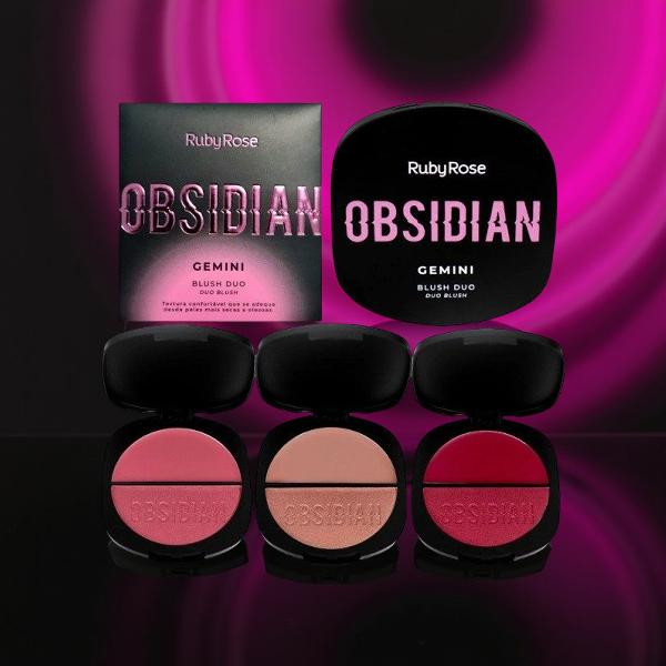 Producto - 2en1 RUBOR EN POLVO + RUBOR EN CREMA OBSIDIAN - RUBY ROSE