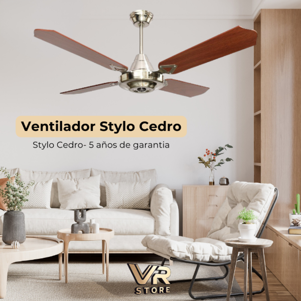 Producto - Ventilador de techo Stylo palas madera Cedro