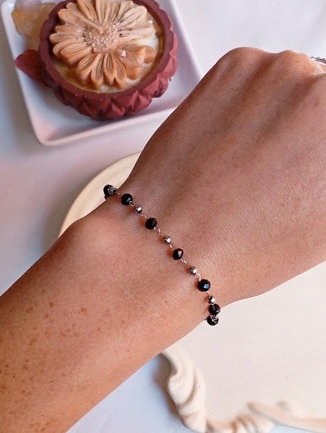 Producto - Pulsera cristal de roca negra - Acero quirúrgico - 1