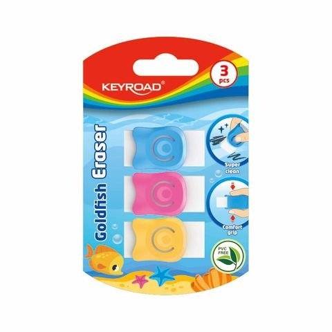 Producto - GOMA DE BORRAR BLANCA CON GRIP BLISTER X3 UNIDADES KEYROAD