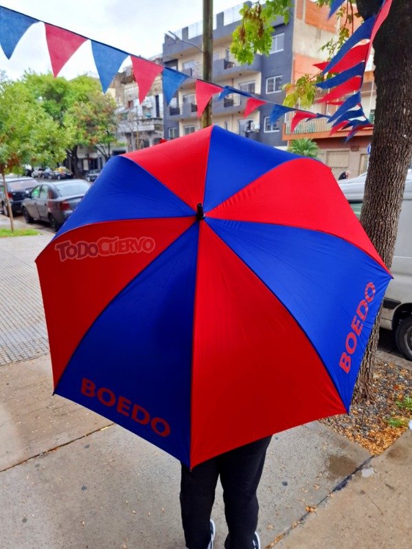 Producto - PARAGUAS AZULGRANA CON ESTAMPA